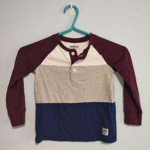 15/$22 OshKosh B'gosh Kids Long Sleeve Colorblock Shirt Maroon, Gray, Navy 5T
